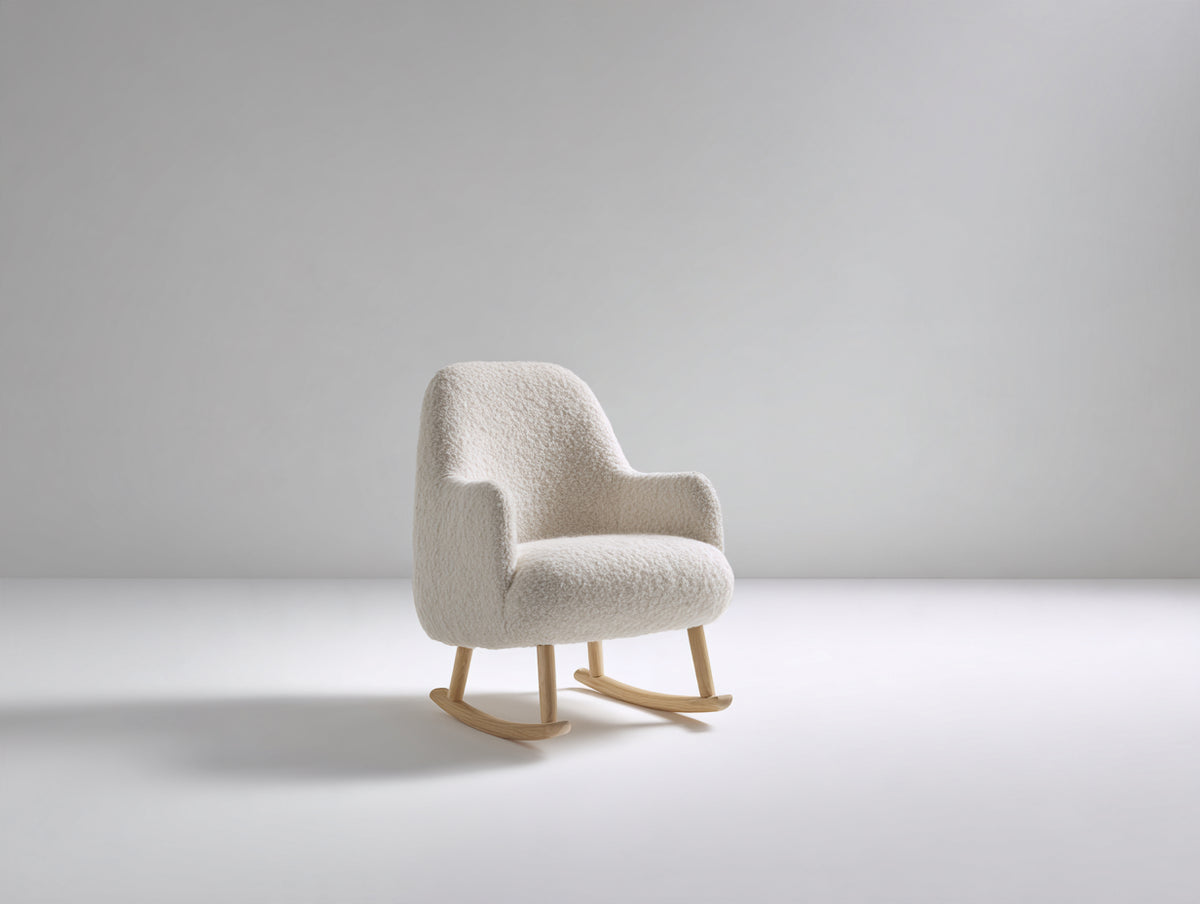 Mecedora 76x84x92 cm - beige-madera - diseño envolvente con asiento acolchado