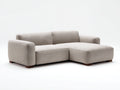 Sofá de esquina de tejido 260x260x86 cm - beige-marrón oscuro - diseño moderno con chaise longue