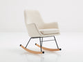 Mecedora 72x86x91 cm - blanco crema-marrón claro-negro - asiento envolvente con patines curvos