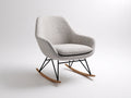 Mecedora de tela 78x82x88 cm - beige claro - estructura metálica con patines de madera