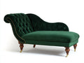 Chaise longue 198x84x90 cm - verde - diseño capitoné con respaldo envolvente
