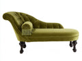 Chaise longue de terciopelo 180x75x90 cm - verde oliva - diseño clásico capitoné