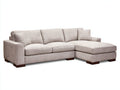Sofá de esquina 285x190x88 cm - beige-marrón oscuro - chaise longue derecha y diseño contemporáneo