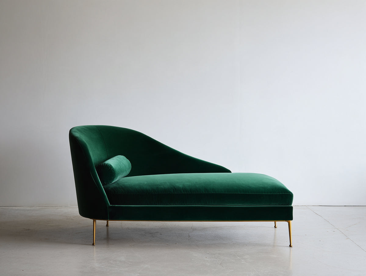 Chaise longue 190x78x82 cm - verde - diseño curvo con asiento acolchado