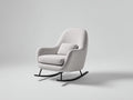 Mecedora 78x90x98 cm - blanco-negro - tapizado de textura suave con base curva
